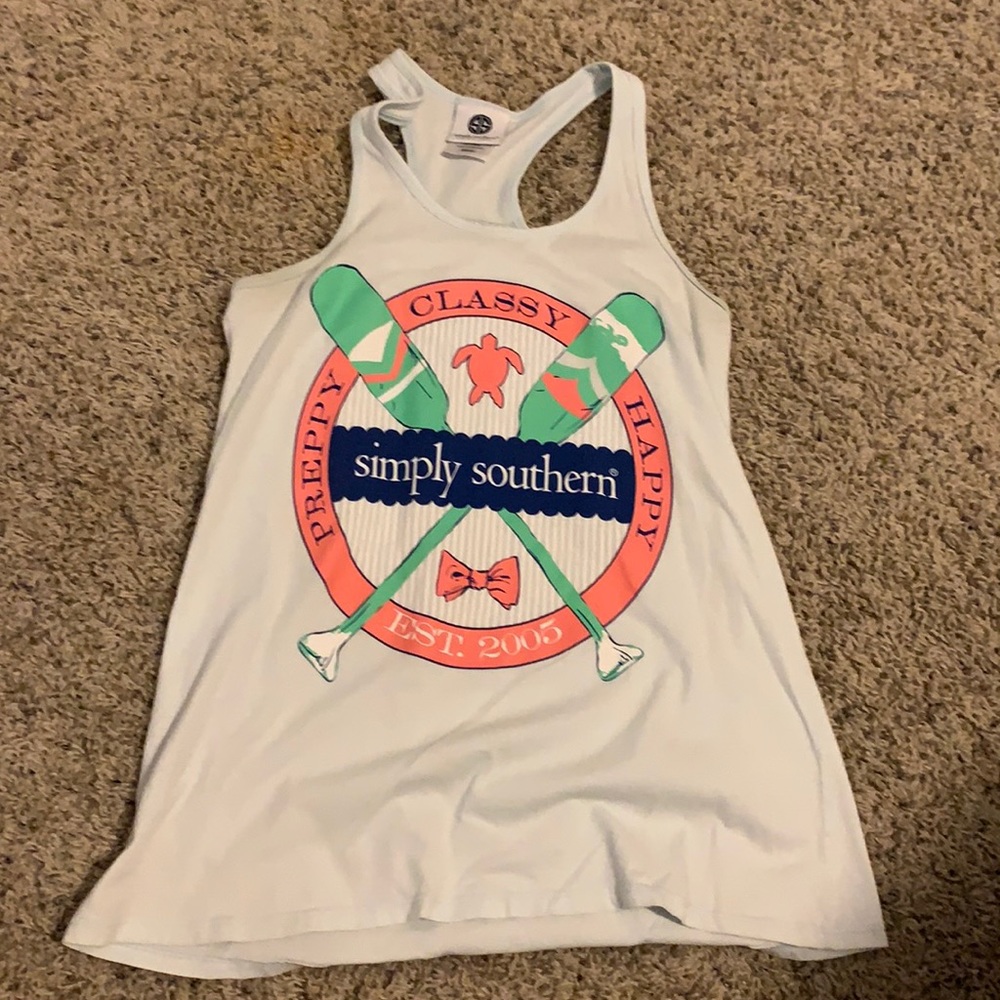 Simply southern workout tank top light green